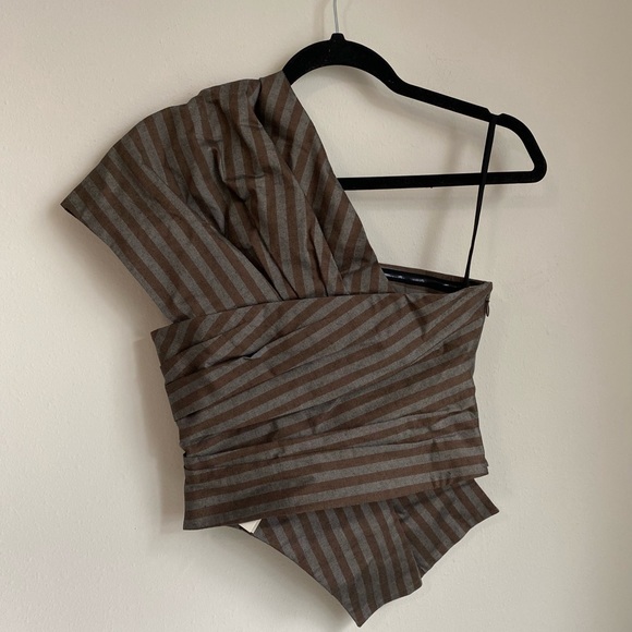 New Tory Burch ONE SHOULDER WRAP TOP $698 0 - Picture 8 of 11